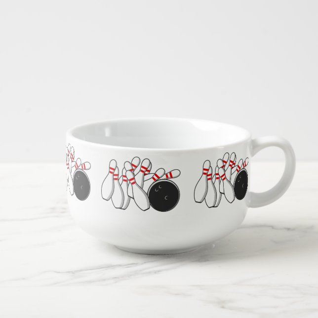 Bowling Strike Soup Mug (Left)