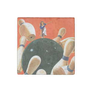 Bowling Strike Stone Magnet