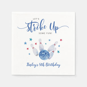 Bowling Strike Up Some Fun Boy Birthday Napkins