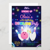 Bowling, strike up some fun, girl birthday invite. invitation | Zazzle