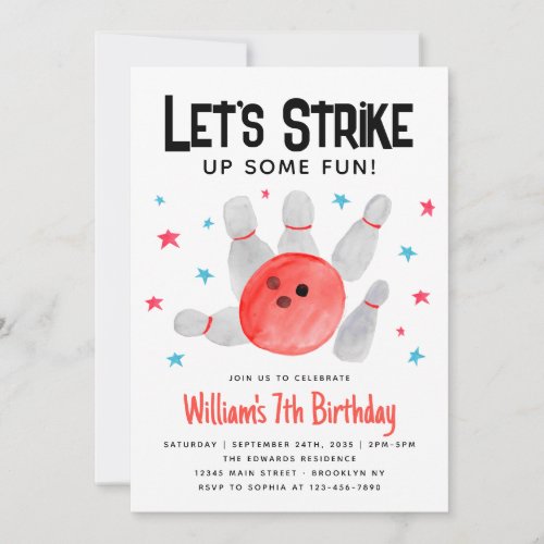 Bowling Strike Up Some Fun Kids Birthday Party