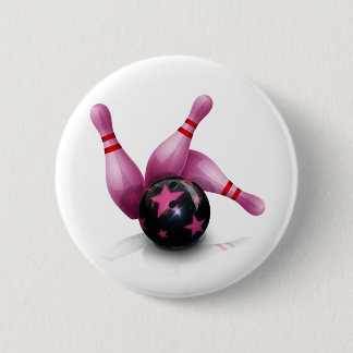 Bowling Team - Ball And Pins. Pinback Button