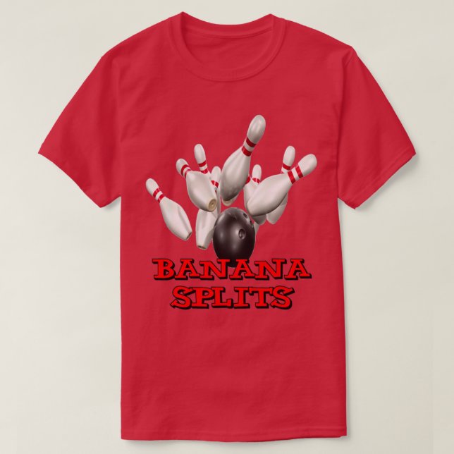Bowling Team Banana Splits  T-Shirt (Design Front)