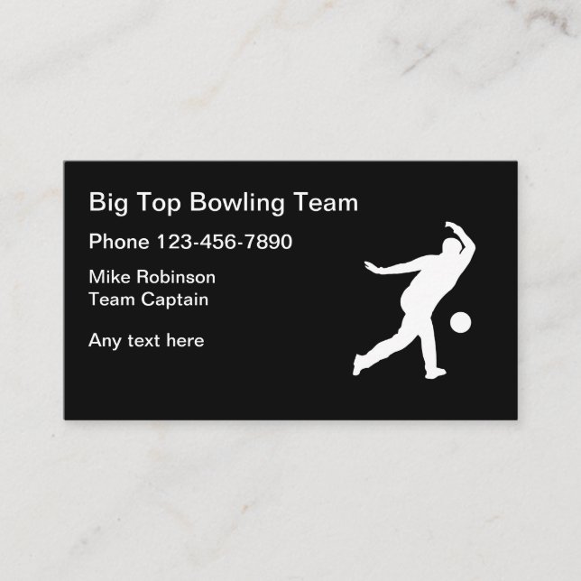 Bowling Team Captain Business Card (Front)