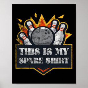 Bowling Team Funny Bowler League Matching Vintage Poster