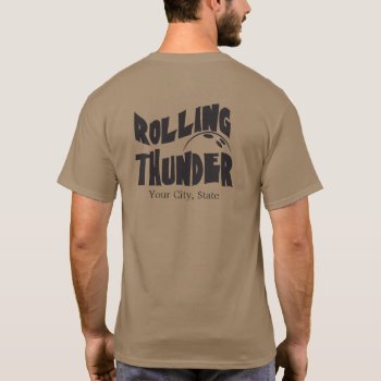 Bowling Team Logo - Rolling Thunder T-shirt by Sandpiper_Designs at Zazzle