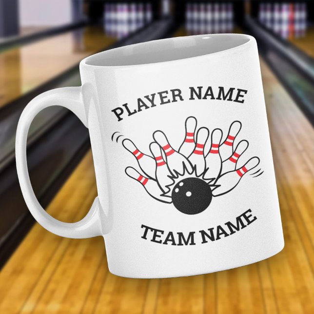 Bowling Team Mug - Strike Logo Team & Player Name (Creator Uploaded)