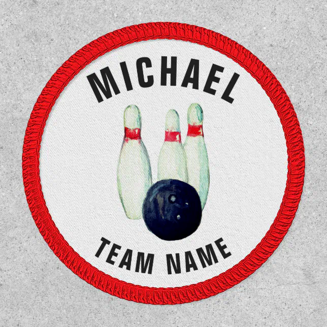 Bowling Team Player Name Patch Zazzle