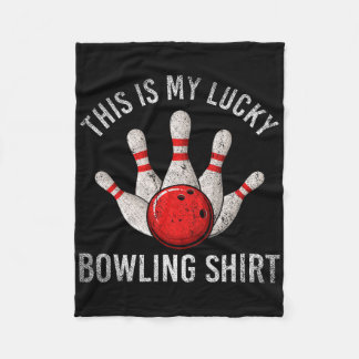 Bowling Team Player This Is My Lucky Bowling Shirt Fleece Blanket