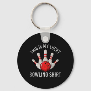 Bowling Team Player This Is My Lucky Bowling Shirt Keychain