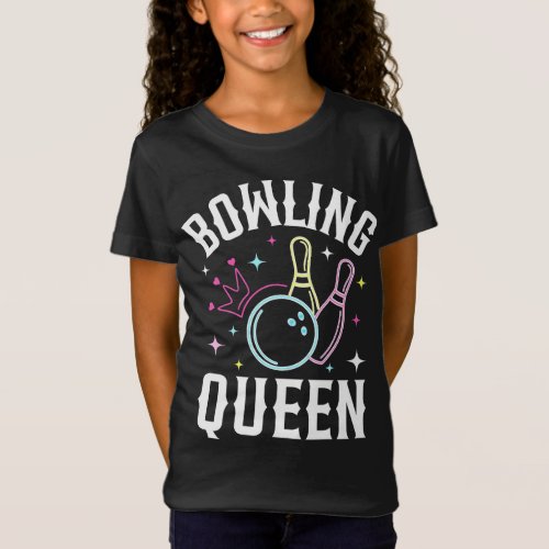 Bowling Team Queen Vintage Bowler Sport Birthday T_Shirt