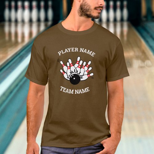 Bowling Team Shirt _ Strike Logo  Player Name