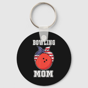 Bowling Teams MOM Players & Gift for Bowling Mom Keychain