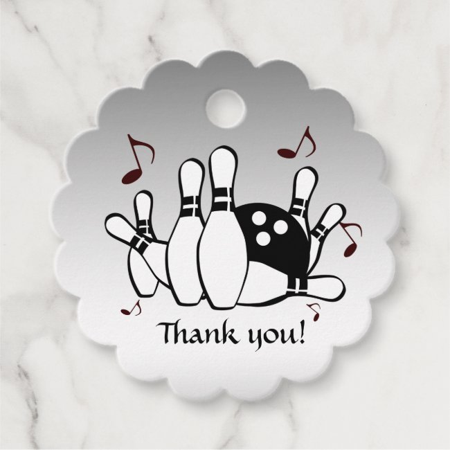 Bowling Thank You Favor Tags
