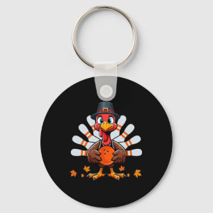 Bowling Thanksgiving Costume Turkey Matching Playe Keychain