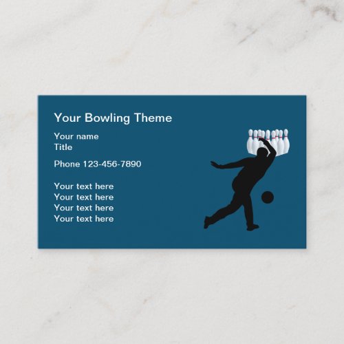 Bowling Theme Unique Business Card