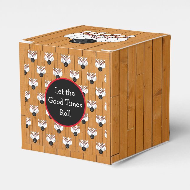 Bowling Themed Birthday Party Favor Boxes (Front Side)