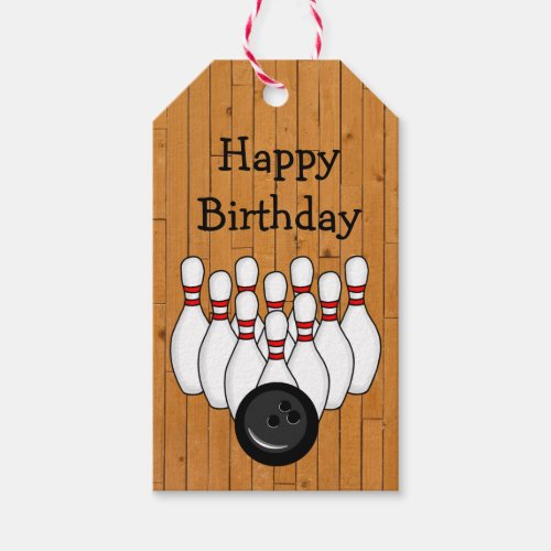 Bowling Themed Birthday To and From  Gift Tags