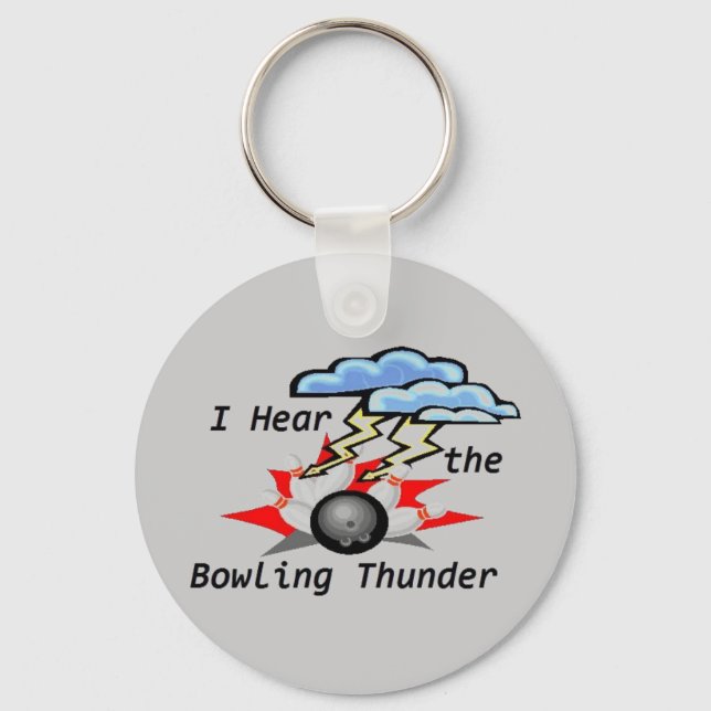 Bowling Thunder Gray Keychain (Front)