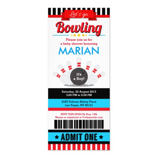 Bowling Baby Shower Invitations 8