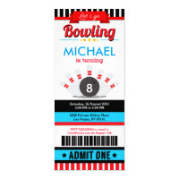 bowling birthday invitations zazzle