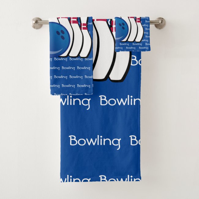 Bowling Tiled Text Design Towel Set