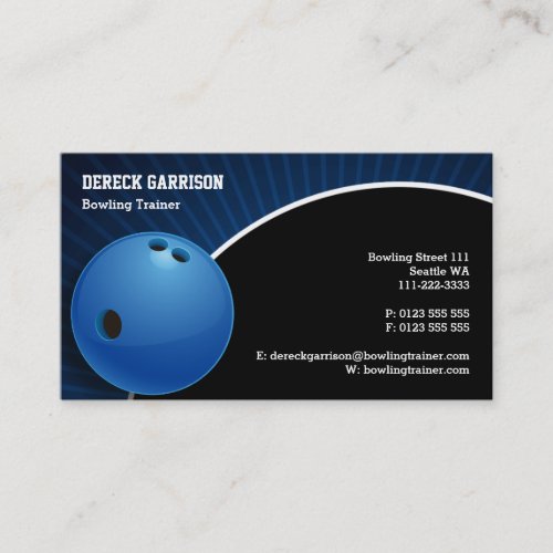 Bowling Trainer  Perfect Sport Business Card