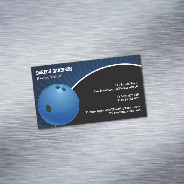 Bowling Trainer | Perfect Sport Business Card Magnet (In Situ)