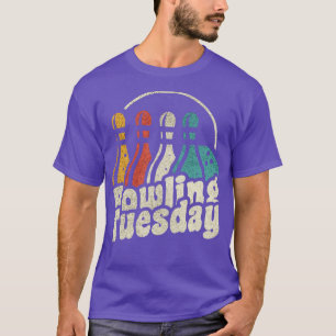 Bowling Tuesday Vintage And Distressed Retro Color T-Shirt