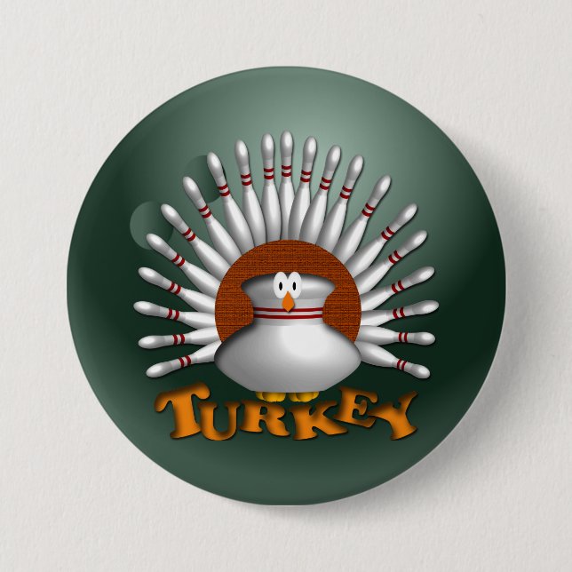 Bowling Turkey Pinback Button (Front)