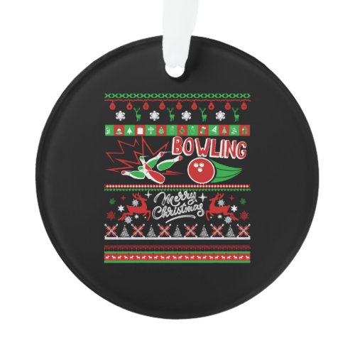 Bowling Ugly Christmas Ornament