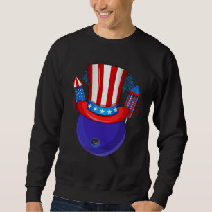 Bowling Uncle Sam American Flag Fireworks 4th of J Sweatshirt