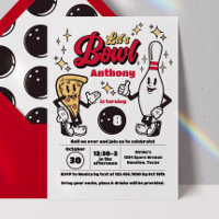 Bowling Vintage Invitation - Red