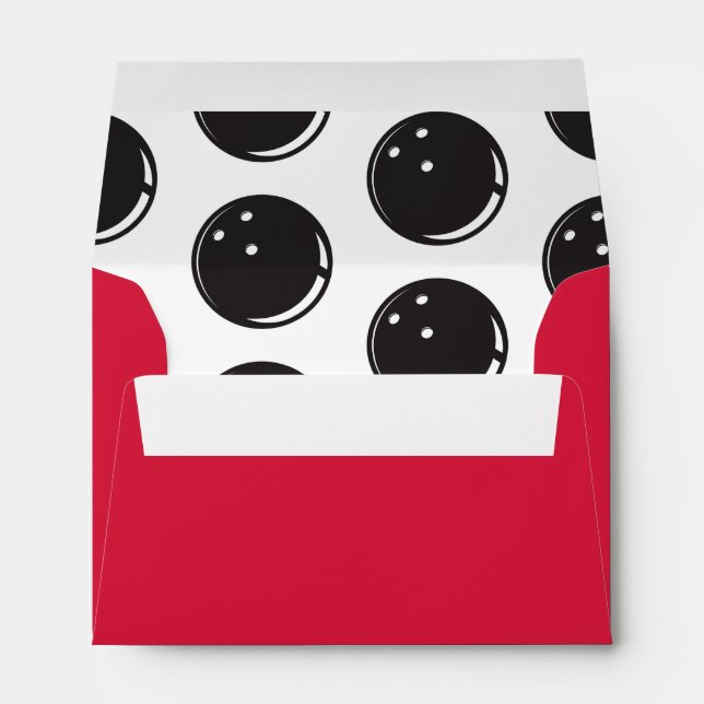 Bowling Vintage Printed Envelope - Red (Back (Bottom))