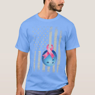 Bowling Wear Pink Ribbon Breast Cancer Awareness M T-Shirt