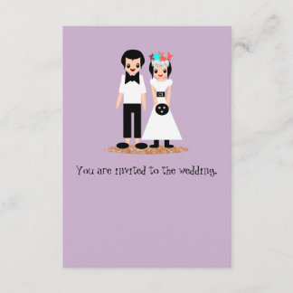 Bowling Wedding bride and groom Invitation