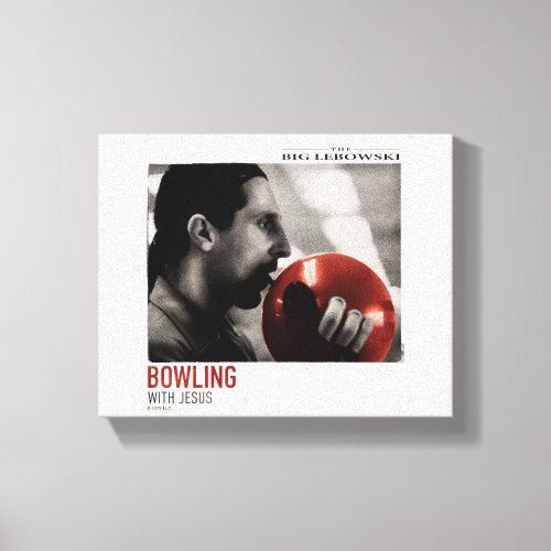 Bowling With Jesus Halftone Photo Graphic Canvas Print