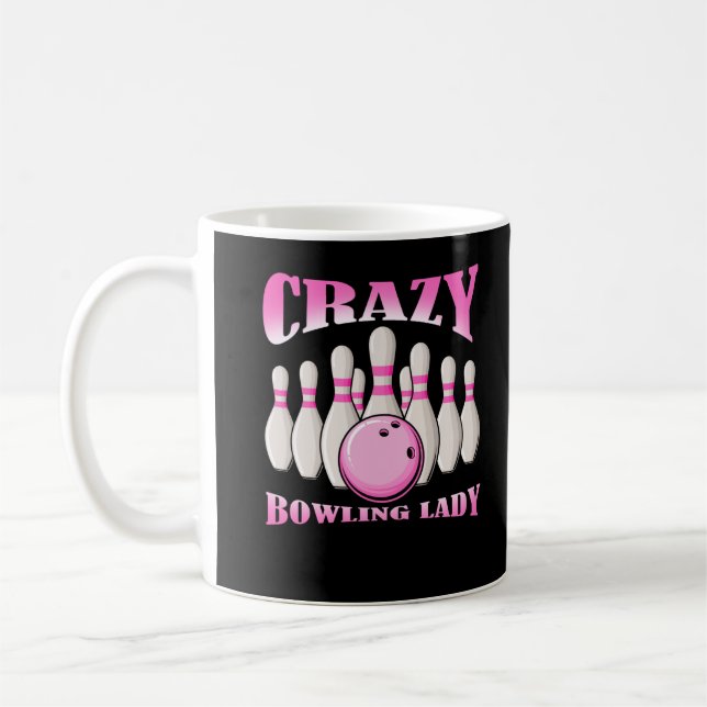Bowling Woman Female Cute Bowler Lady Coffee Mug (Left)
