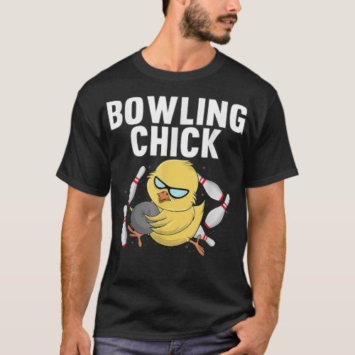 Bowling Women Cute Bowling Chick Sports Athlete  T_Shirt