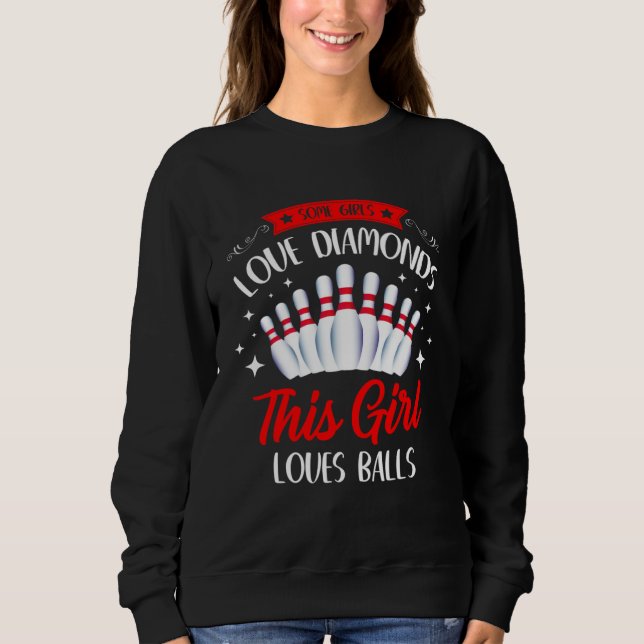 Bowling Women Girls Bowling Spare Bowler Sweatshirt (Front)
