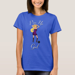 Bowling women's Sportswear Pin-Up Girl Custom T-Sh T-Shirt