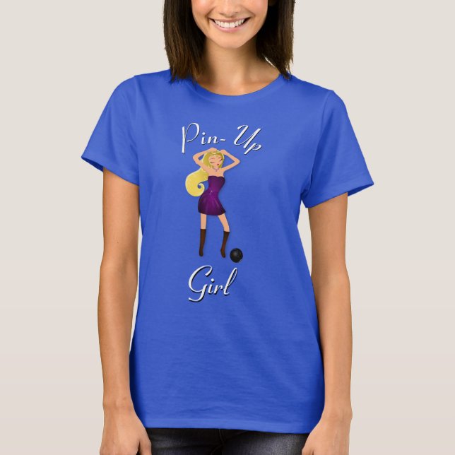 Bowling women's Sportswear Pin-Up Girl Custom T-Sh T-Shirt (Front)