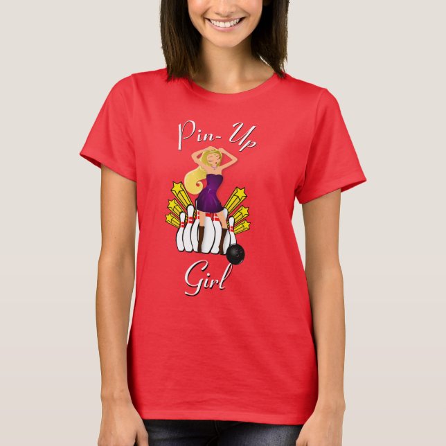 Bowling women's Sportswear Pin-Up Girl Custom T-Sh T-Shirt (Front)