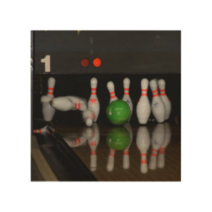 Bowling wood wall art