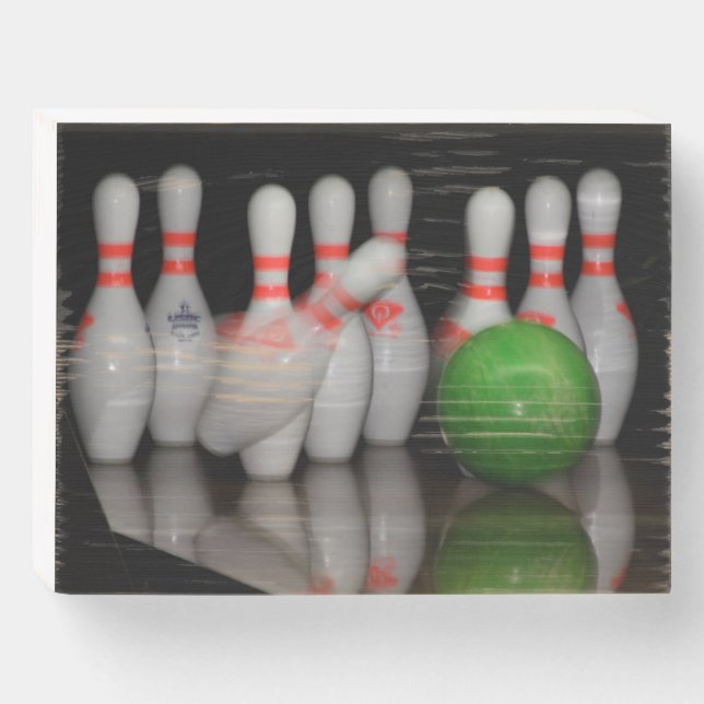 Bowling  wooden box sign (Front Horizontal)