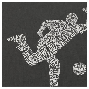 Bowling Word Art, Bowler Wordle Fabric