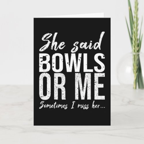 Bowls funny sports gift idea card