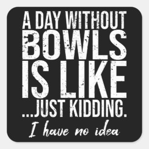 Bowls funny sports gift idea square sticker