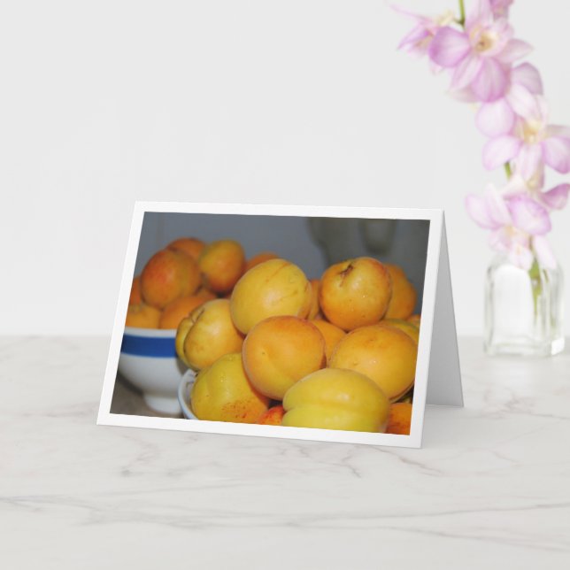 Bowls of Apricot Fruits Card (Orchid)