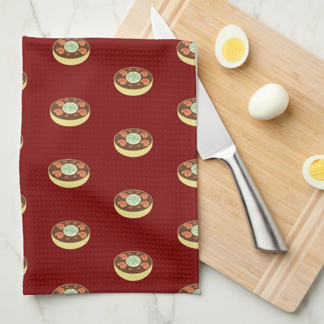 Bowls of Gumbo Kitchen Towel (Quarter Fold)